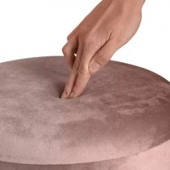 Tectake Poufs Pouf Coffre De Rangement Aspect Velours SARINA Effet Rose -Fauteuils, poufs et repose-pieds Soldes pouf coffre de rangement aspect velours sarina effet rose 4