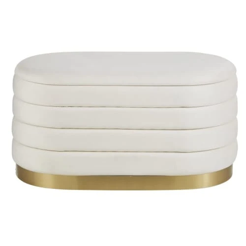 Maisons Du Monde Poufs Pouf Coffre De Rangement Blanc Et Doré 1 Maisons Du Monde Poufs Pouf Coffre De Rangement Blanc Et Doré