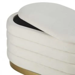 Maisons Du Monde Poufs Pouf Coffre De Rangement Blanc Et Doré 5 Maisons Du Monde Poufs Pouf Coffre De Rangement Blanc Et Doré -Fauteuils, poufs et repose-pieds Soldes pouf coffre de rangement blanc et dore 1000 6 23 226548 3