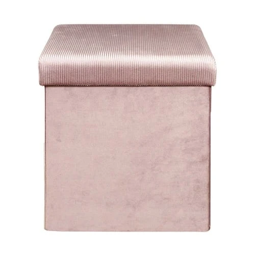 The Home Deco Factory Poufs Pouf Coffre De Rangement Rose Poudré 3 The Home Deco Factory Poufs Pouf Coffre De Rangement Rose Poudré – Image 3