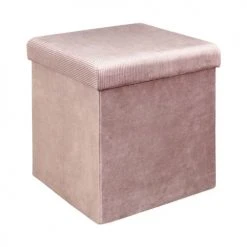 The Home Deco Factory Poufs Pouf Coffre De Rangement Rose Poudré