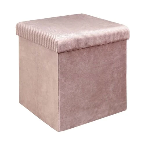 The Home Deco Factory Poufs Pouf Coffre De Rangement Rose Poudré 1 The Home Deco Factory Poufs Pouf Coffre De Rangement Rose Poudré
