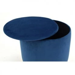 Aubry Gaspard Poufs Pouf Coffre En Velours Et Métal Bleu/or 8 Aubry Gaspard Poufs Pouf Coffre En Velours Et Métal Bleu/or -Fauteuils, poufs et repose-pieds Soldes pouf coffre en velours et metal bleu or 2
