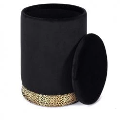 The Home Deco Factory Poufs Pouf Coffre Mirage Noir 6 The Home Deco Factory Poufs Pouf Coffre Mirage Noir -Fauteuils, poufs et repose-pieds Soldes pouf coffre mirage noir 2