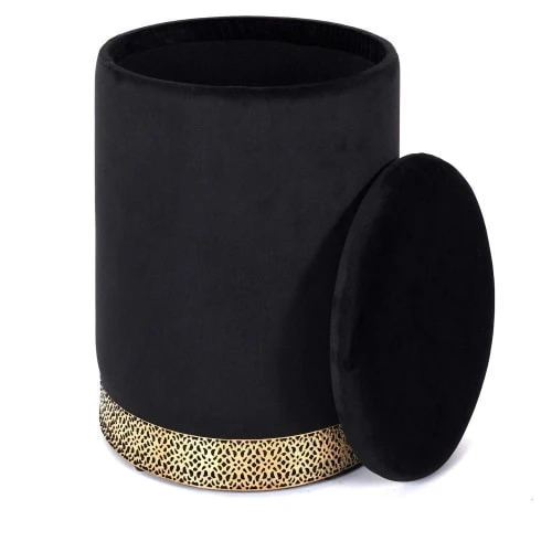 The Home Deco Factory Poufs Pouf Coffre Mirage Noir 3 The Home Deco Factory Poufs Pouf Coffre Mirage Noir – Image 3