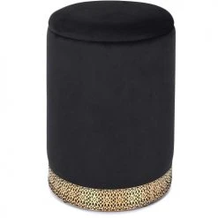 The Home Deco Factory Poufs Pouf Coffre Mirage Noir