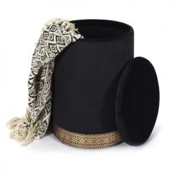 The Home Deco Factory Poufs Pouf Coffre Mirage Noir 7 The Home Deco Factory Poufs Pouf Coffre Mirage Noir -Fauteuils, poufs et repose-pieds Soldes pouf coffre mirage noir 3