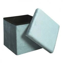 The Home Deco Factory Poufs Pouf Coffre Pliable En Velours Design L. 38 X H. 38 Cm Bleu 8 The Home Deco Factory Poufs Pouf Coffre Pliable En Velours Design L. 38 X H. 38 Cm Bleu -Fauteuils, poufs et repose-pieds Soldes pouf coffre pliable en velours design l 38 x h 38 cm bleu 2