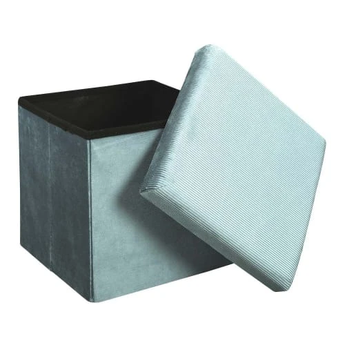 The Home Deco Factory Poufs Pouf Coffre Pliable En Velours Design L. 38 X H. 38 Cm Bleu 4 The Home Deco Factory Poufs Pouf Coffre Pliable En Velours Design L. 38 X H. 38 Cm Bleu – Image 4
