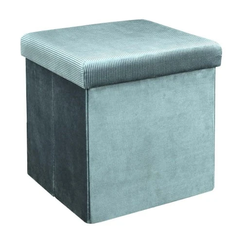 The Home Deco Factory Poufs Pouf Coffre Pliable En Velours Design L. 38 X H. 38 Cm Bleu 1 The Home Deco Factory Poufs Pouf Coffre Pliable En Velours Design L. 38 X H. 38 Cm Bleu