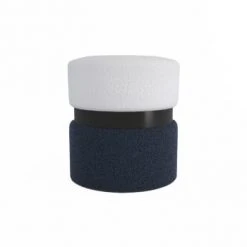 Potiron Paris Poufs Pouf Contemporain, Bicolore Rouge -Fauteuils, poufs et repose-pieds Soldes pouf contemporain bicolore bleu et metal noir