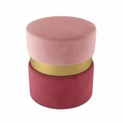 Potiron Paris Poufs Pouf Contemporain, Bicolore Rouge -Fauteuils, poufs et repose-pieds Soldes pouf contemporain bicolore rouge 4