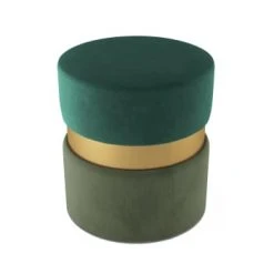 Potiron Paris Poufs Pouf Contemporain, Bicolore Rouge -Fauteuils, poufs et repose-pieds Soldes pouf contemporain bicolore vert et metal or 5