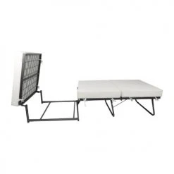 Dmora Poufs Pouf Convertible En Lit En Tissu Gris Tourterelle -Fauteuils, poufs et repose-pieds Soldes pouf convertible en lit en tissu gris tourterelle 2