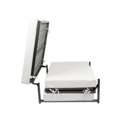 Dmora Poufs Pouf Convertible En Lit En Tissu Gris Tourterelle -Fauteuils, poufs et repose-pieds Soldes pouf convertible en lit en tissu gris tourterelle 4