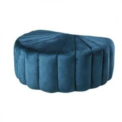 Maisons Du Monde Poufs Pouf Coquillage En Velours Bleu Et Pin -Fauteuils, poufs et repose-pieds Soldes pouf coquillage en velours bleu et pin 1000 9 27 190800 2