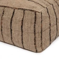 Bazar Bizar Poufs Pouf En Coton Beige Et Noir -Fauteuils, poufs et repose-pieds Soldes pouf en coton beige et noir 4