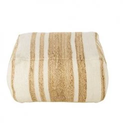 Maisons Du Monde Poufs Pouf En Coton Et Chanvre Beige Et écru