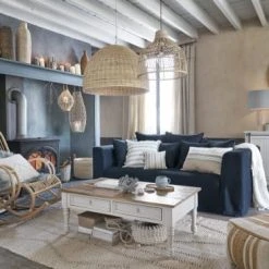 Maisons Du Monde Poufs Pouf En Coton Et Chanvre Beige Et écru -Fauteuils, poufs et repose-pieds Soldes pouf en coton et chanvre beige et ecru 1000 15 35 225248 5