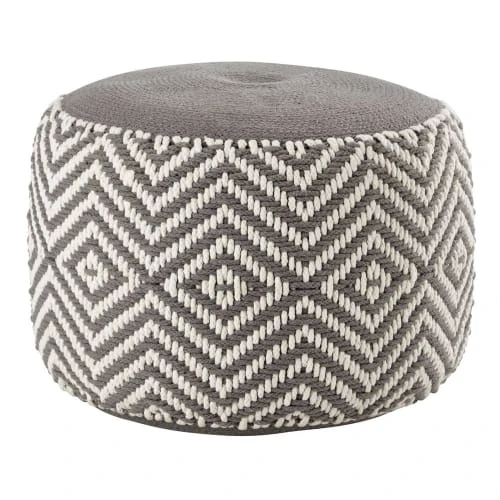 Maisons Du Monde Poufs Pouf En Coton Gris Et Blanc 1 Maisons Du Monde Poufs Pouf En Coton Gris Et Blanc