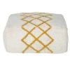 Maisons Du Monde Poufs Pouf En Coton Jaune Et Blanc