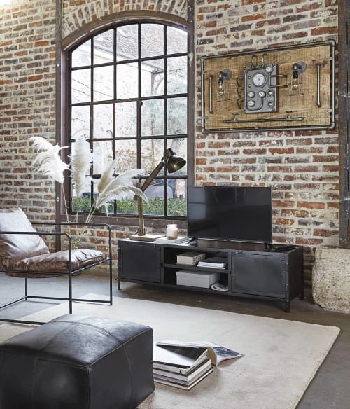 Maisons Du Monde Poufs Pouf En Cuir De Buffle Noir 5 Maisons Du Monde Poufs Pouf En Cuir De Buffle Noir – Image 5