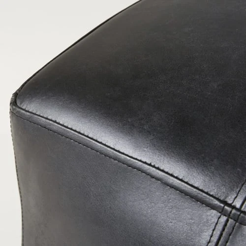 Maisons Du Monde Poufs Pouf En Cuir De Buffle Noir 3 Maisons Du Monde Poufs Pouf En Cuir De Buffle Noir – Image 3