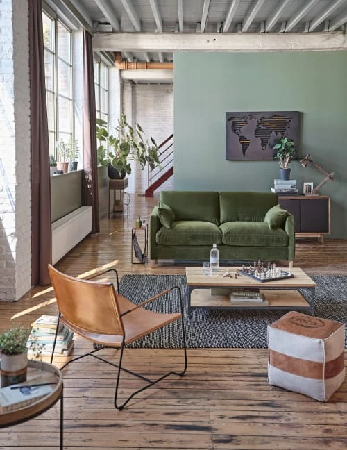 Maisons Du Monde Poufs Pouf En Cuir De Chèvre Et Coton 1 Maisons Du Monde Poufs Pouf En Cuir De Chèvre Et Coton