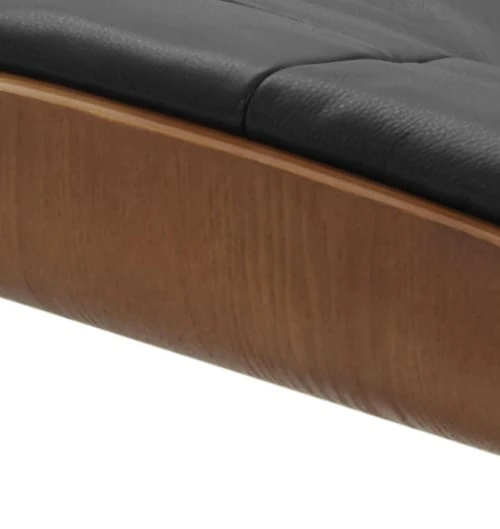 My New Design Repose-pieds Pouf En Cuir Et Chêne Naturel - Cuir Noir 4 My New Design Repose-pieds Pouf En Cuir Et Chêne Naturel - Cuir Noir – Image 4