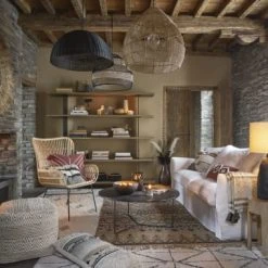 Maisons Du Monde Poufs Pouf En Jute Et Coton Beige Et Blanc à Motifs Graphique -Fauteuils, poufs et repose-pieds Soldes pouf en jute et coton beige et blanc a motifs graphique 1000 1 19 215187 4