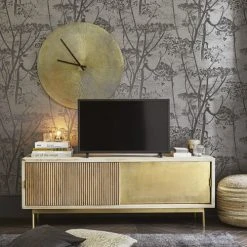 Maisons Du Monde Poufs Pouf En Jute Imprimé Doré -Fauteuils, poufs et repose-pieds Soldes pouf en jute imprime dore 1000 5 32 177808 12