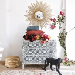 Maisons Du Monde Poufs Pouf En Jute Imprimé Doré -Fauteuils, poufs et repose-pieds Soldes pouf en jute imprime dore 1000 5 32 177808 13