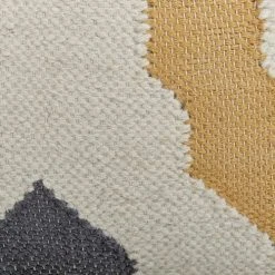 Beliani Poufs Pouf En Laine Beige Et Jaune 56 X 56 Cm -Fauteuils, poufs et repose-pieds Soldes pouf en laine beige et jaune 56 x 56 cm 4