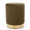 Nordlys Poufs Pouf En Métal Dore Et Velours Marron