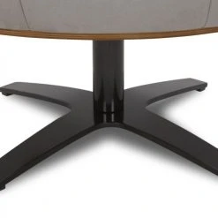 My New Design Repose-pieds Pouf En Microfibre Et Chêne Naturel - Microfibre Gris -Fauteuils, poufs et repose-pieds Soldes pouf en microfibre et chene naturel microfibre gris 4