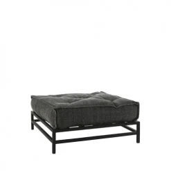 Pomax Poufs Pouf En Tissu Et Métal Gris Anthracite