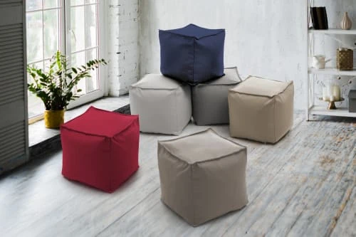 Talamo Italia Poufs Pouf En Tissu Gris 2 Talamo Italia Poufs Pouf En Tissu Gris – Image 2