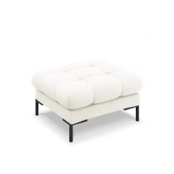 Micadoni Home Poufs Pouf En Tissu Structuré Beige Clair