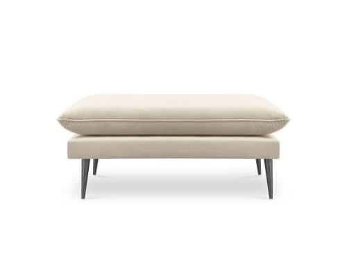 Micadoni Home Poufs Pouf En Velours Beige 3 Micadoni Home Poufs Pouf En Velours Beige – Image 3