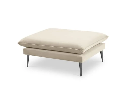 Micadoni Home Poufs Pouf En Velours Beige 4 Micadoni Home Poufs Pouf En Velours Beige – Image 4