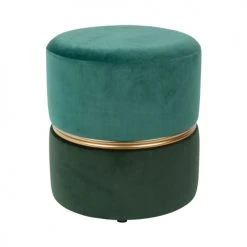 Drawer Poufs Pouf En Velours Bleu Canard Et Vert Forêt