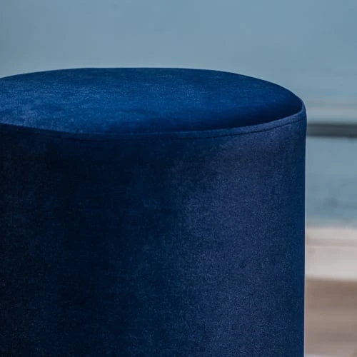 Nordlys Poufs Pouf En Velours Bleu Et Base En Bois 6 Nordlys Poufs Pouf En Velours Bleu Et Base En Bois – Image 6