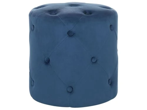 Beliani Poufs Pouf En Velours Bleu Foncé 1 Beliani Poufs Pouf En Velours Bleu Foncé