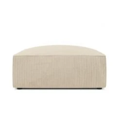 Micadoni Home Poufs Pouf En Velours Côtelé Beige Clair