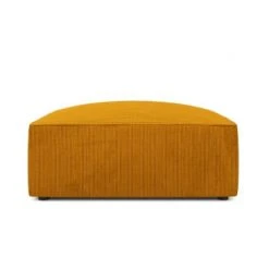 Micadoni Home Poufs Pouf En Velours Côtelé Jaune