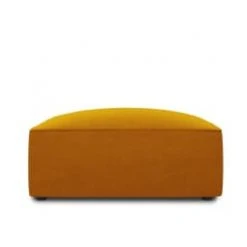 Micadoni Home Poufs Pouf En Velours Beige -Fauteuils, poufs et repose-pieds Soldes pouf en velours jaune 1