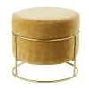 Maisons Du Monde Poufs Pouf En Velours Jaune Et Métal Doré