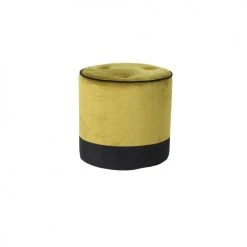 Pirouette Paris Poufs Pouf En Velours Lisse Vert Et Noir