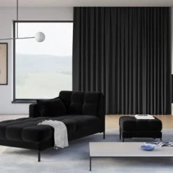 Fauteuils, poufs et repose-pieds Soldes -Fauteuils, poufs et repose-pieds Soldes pouf en velours noir 1