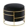 Maisons Du Monde Poufs Pouf En Velours Noir Et Métal Doré